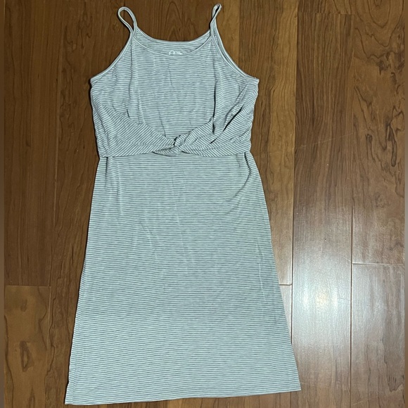 ART CLASS GRAY AND WHITE STRIPED DRESS - Picture 1 of 3